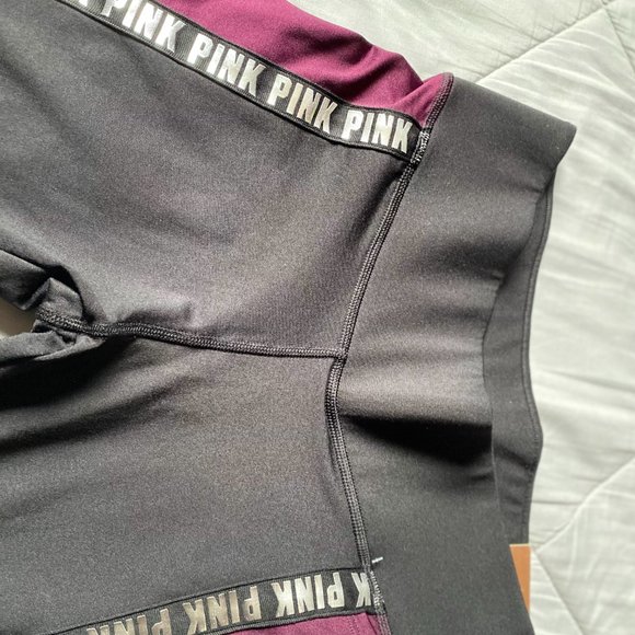 VS PINK Workout Cozy Pocket Legging Maroon. New - Picture 3 of 10